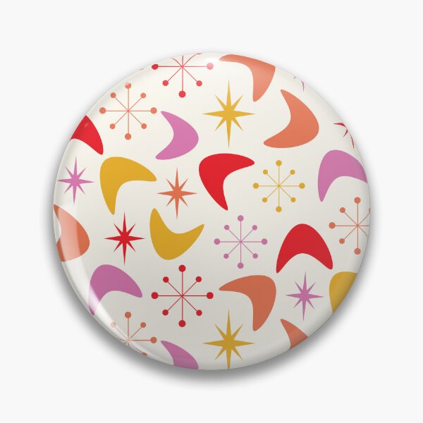 Item preview, Mid Century Colorful Boomerangs With Atomic Starbursts Pattern  designed and sold by Yasminepatterns .