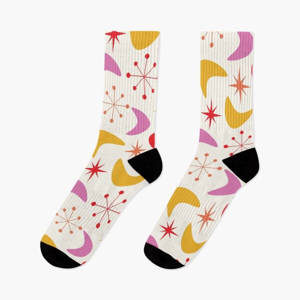 Item preview, Mid Century Colorful Boomerangs With Atomic Starbursts Pattern  designed and sold by Yasminepatterns .
