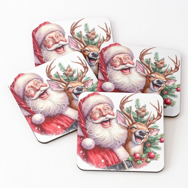 Item preview, Santa and Rudolph Cute funny Christmas festive design designed and sold by SideKickCreates.