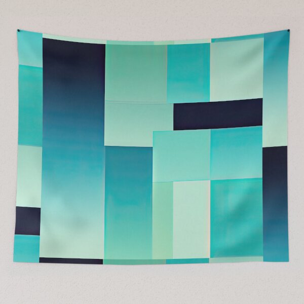 Item preview, Mint Navy Teal Neon Colors Gradient Stripes Pattern designed and sold by Bilisik.