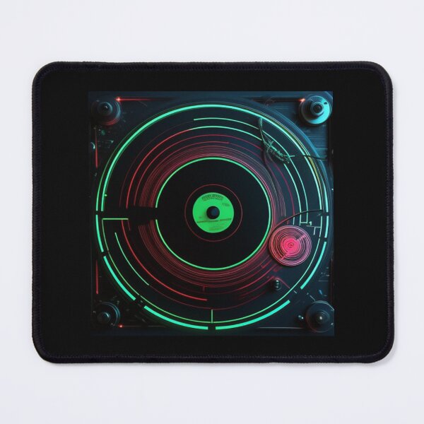 Item preview, Glow DJ Neon Green and Pink Turntable designed and sold by musicgeniusart.