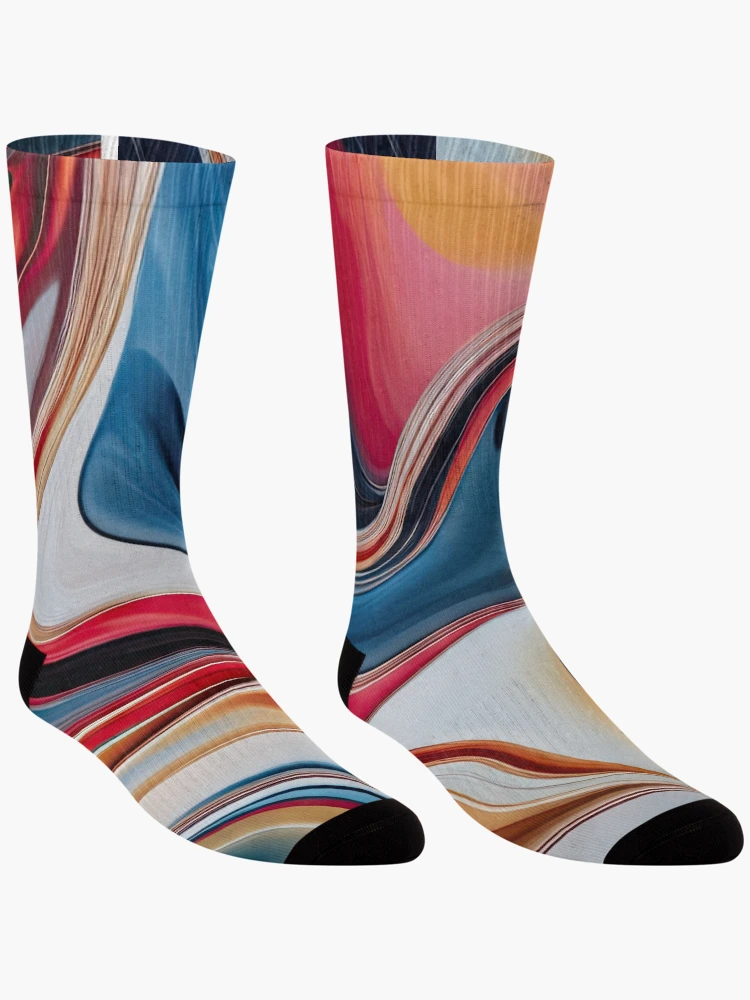 Thumbnail 3 of 5, Socks, Abstract Colorful Pattern designed and sold by Bilisik.