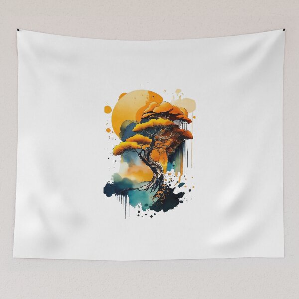 Item preview, Radiant Zen: Abstract Watercolor Pine Branches designed and sold by FOCorps.