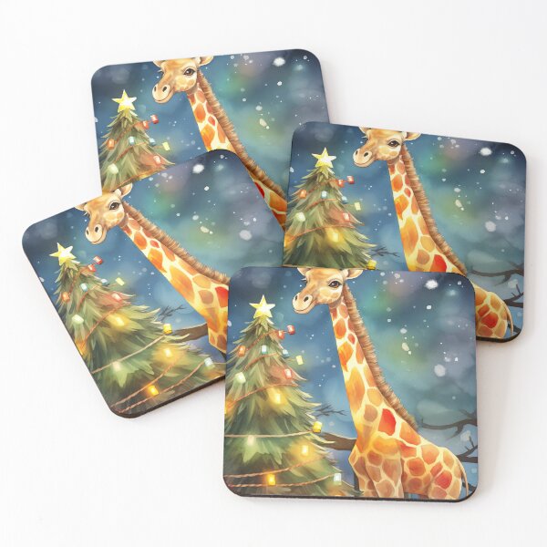 Item preview, Giraffe Christmas Starry Night designed and sold by cute-animals99.