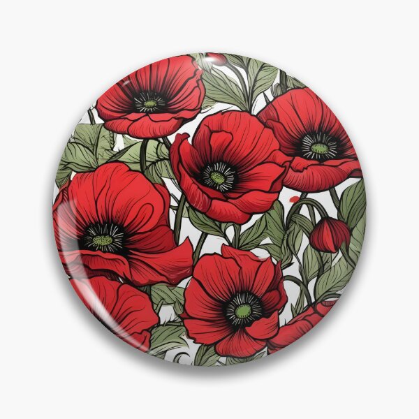 Item preview, Red Poppies Flowers Coquelicot Pattern designed and sold by Pati-Design.