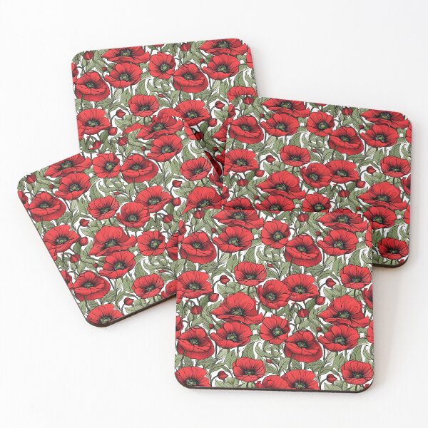 Item preview, Red Poppies Flowers Coquelicot Pattern designed and sold by Pati-Design.