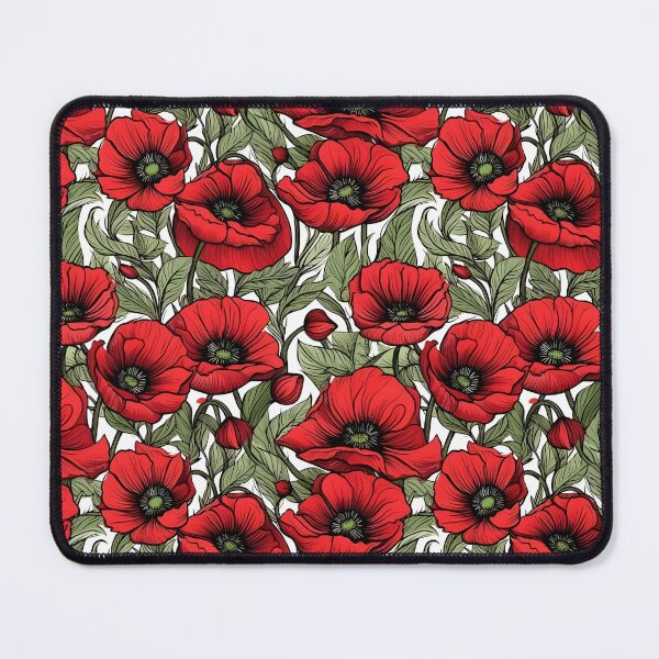 Item preview, Red Poppies Flowers Coquelicot Pattern designed and sold by Pati-Design.