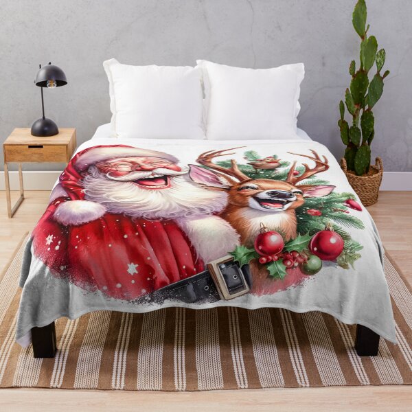 Item preview, Santa and Rudolph Cute funny Christmas festive design designed and sold by SideKickCreates.