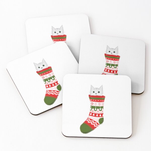 Item preview, Cute cat in Christmas stocking designed and sold by TomatoFolklore.