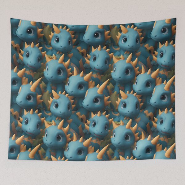 Item preview, cute baby dragons pattern designed and sold by PasindhuW.