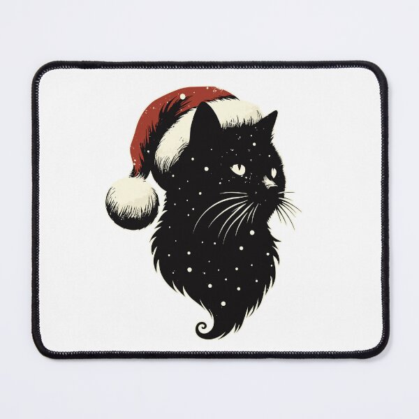 Item preview, Retro cosmic christmas black cat designed and sold by TomFrontierArt.