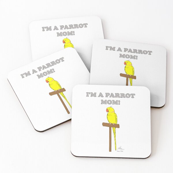 Item preview, I'm a Parrot Mom - Yellow Indian Ringneck Parrot designed and sold by Laughing Parrot Studio.