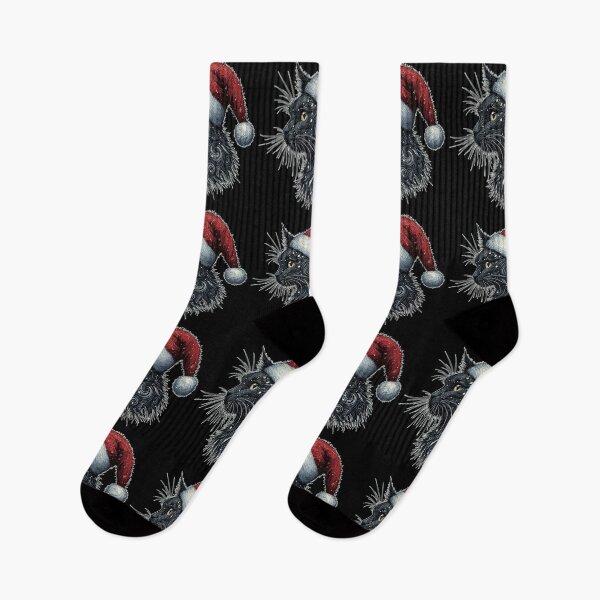 Item preview, Retro cosmic christmas artistic black cat designed and sold by TomFrontierArt.