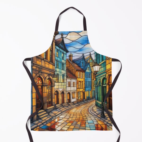 Item preview, Nostalgic Streets: Oil Painting Stained Glass Art designed and sold by Culture2Design.