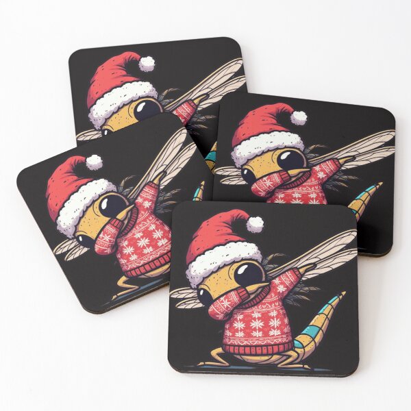 Artikelvorschau, Tupfende Libelle mit Weihnachtsmütze entworfen und verkauft von HeadTurningArt.