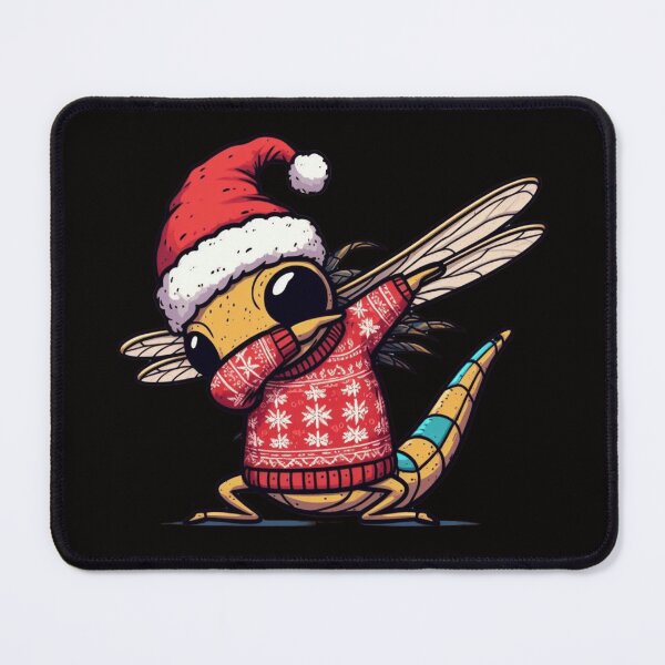 Item preview, Dabbing Dragonfly with Santa Hat designed and sold by HeadTurningArt.