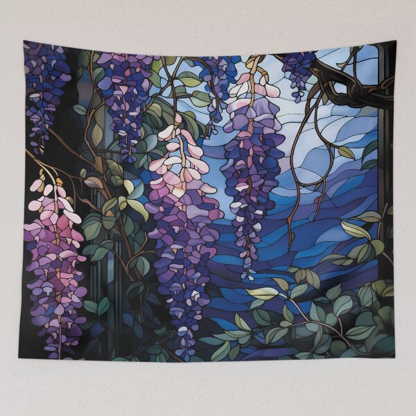 Item preview, Stained Glass Moonlit Wisteria Cascade designed and sold by Matt's Artificial Nature.