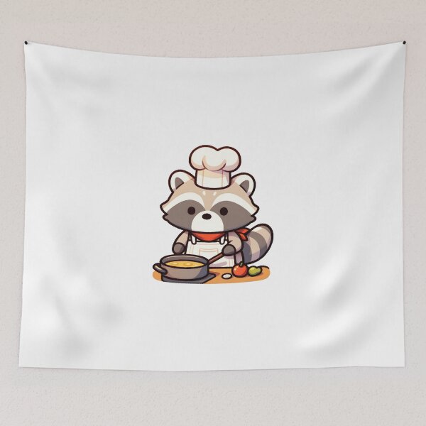 Item preview, Gourmet Raccoon Chef Perfecting a Soup Recipe designed and sold by UmbrellaStudio1.