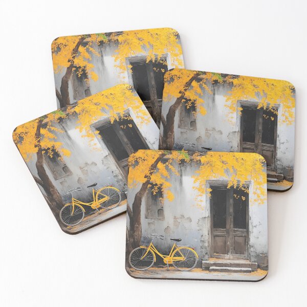 Item preview, Oil Impressions of Yellow Bike in Fall designed and sold by Brendon987.