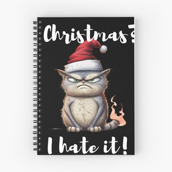 Item preview, Grumpy Christmas cat I hate it! 2023 gift designed and sold by stixgalore.