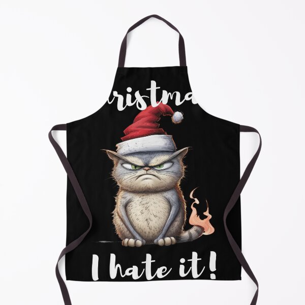Item preview, Grumpy Christmas cat I hate it! 2023 gift designed and sold by stixgalore.