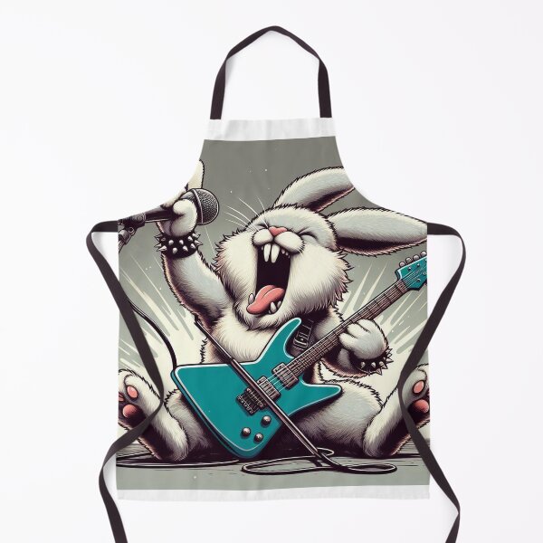 Item preview, gray rabbit playing guitar designed and sold by AxelBrook.