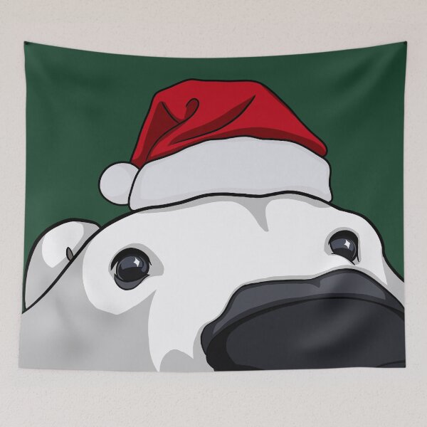 Item preview, Cute Christmas Polar Bear with Santa Hat designed and sold by rad-mignonette.