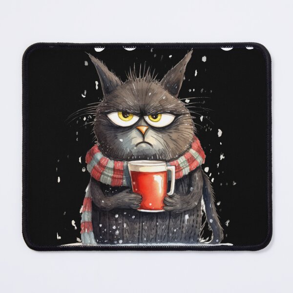 Item preview, Grumpy Christmas cat I hate it! 2023 gift designed and sold by stixgalore.