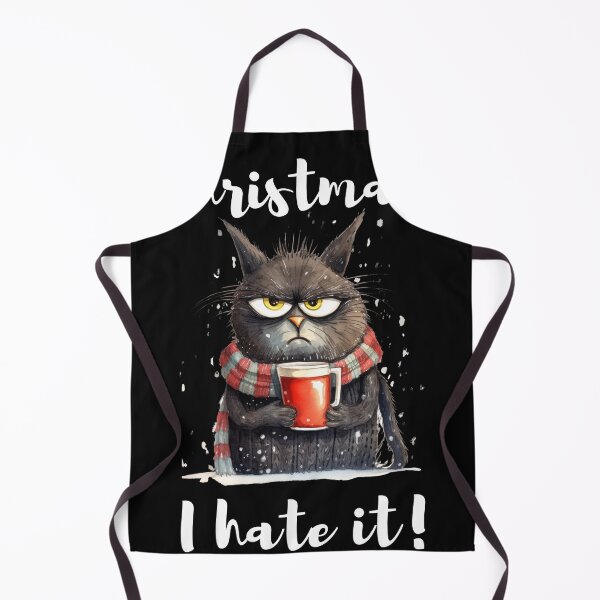 Item preview, Grumpy Christmas cat I hate it! 2023 gift designed and sold by stixgalore.