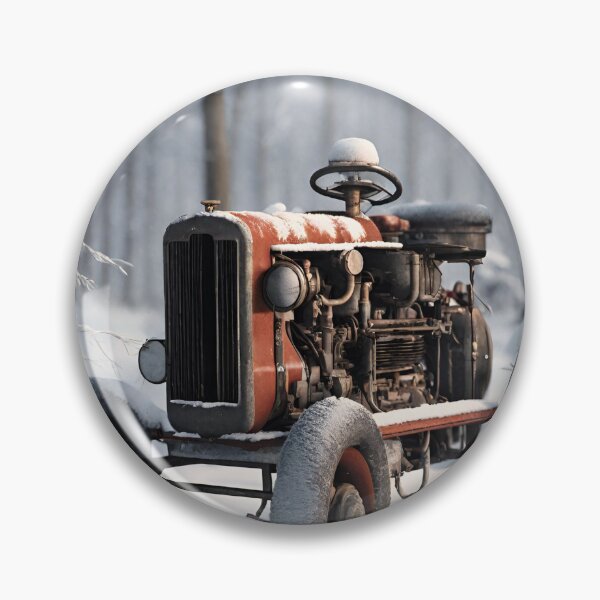 Item preview,  Red Tractor in a White Landscape, winter, red, funny, gifts,  designed and sold by Ewelina  Niemiec.