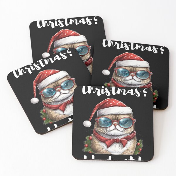 Item preview, Grumpy Christmas cat I hate it! 2023 gift designed and sold by stixgalore.