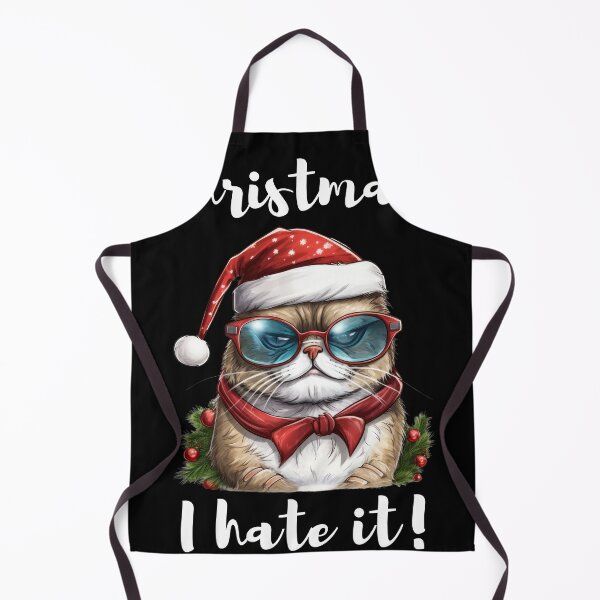 Item preview, Grumpy Christmas cat I hate it! 2023 gift designed and sold by stixgalore.