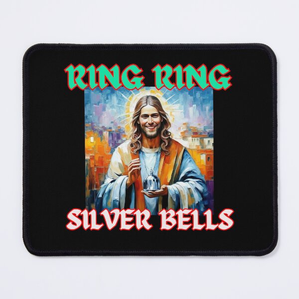 Item preview, Ring ring sing Jesus with silver bells on christmas funny christian gifts designed and sold by thankful-loco.