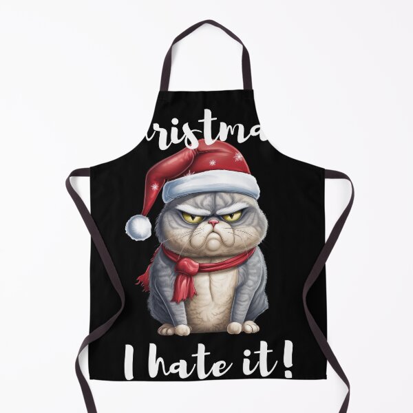 Item preview, Grumpy Christmas cat I hate it! 2023 gift designed and sold by stixgalore.