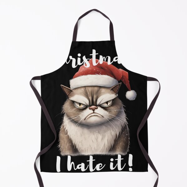 Item preview, Grumpy Christmas cat I hate it! 2023 gift designed and sold by stixgalore.