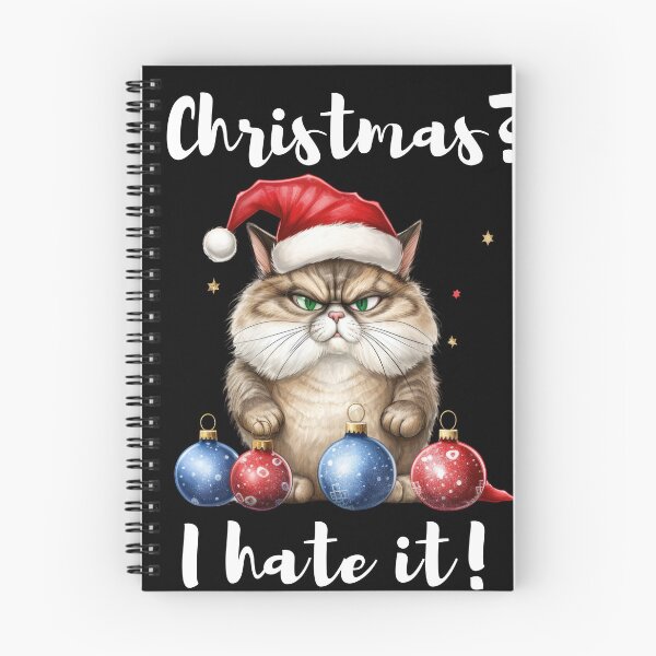 Item preview, Grumpy Christmas cat I hate it! 2023 gift designed and sold by stixgalore.