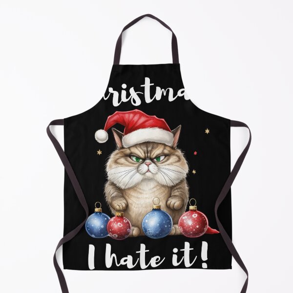 Item preview, Grumpy Christmas cat I hate it! 2023 gift designed and sold by stixgalore.