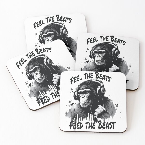 Item preview, Feel the Beats Feed Beast Chimpanzee - Street Art designed and sold by GVRDesign.