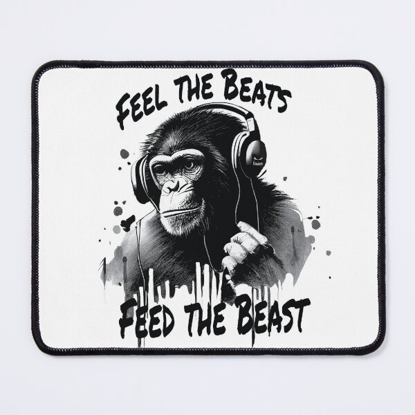 Item preview, Feel the Beats Feed Beast Chimpanzee - Street Art designed and sold by GVRDesign.