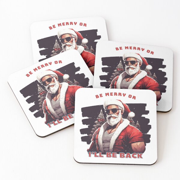 Item preview, Be Merry or I'll Be Back Christmas Santa Terminator designed and sold by wearandpaper.