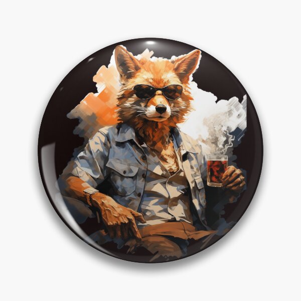 Aperçu de l'œuvre Renard poilu dans des verres avec boisson créée et vendue par SkyEditor.