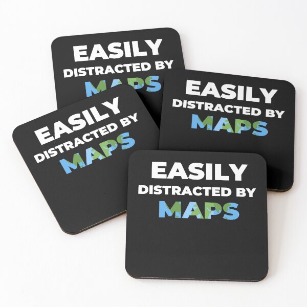 Item preview, easily distracted by maps , funny geography teacher quote designed and sold by Micro-dose.