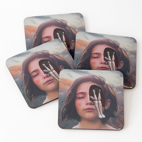 Item preview, Miniature Frustrations: Surreal Collage Art "Quite Your Thoughts" depicting Inner Thoughts and Nature's Calming Influence designed and sold by GollyWillikers.