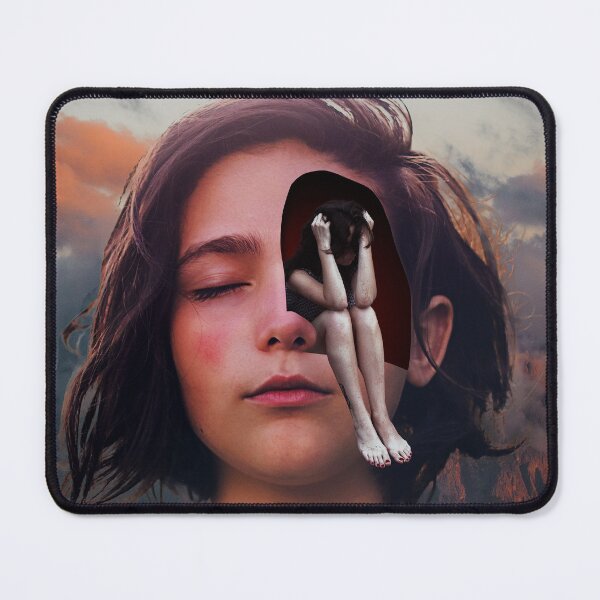 Item preview, Miniature Frustrations: Surreal Collage Art "Quite Your Thoughts" depicting Inner Thoughts and Nature's Calming Influence designed and sold by GollyWillikers.