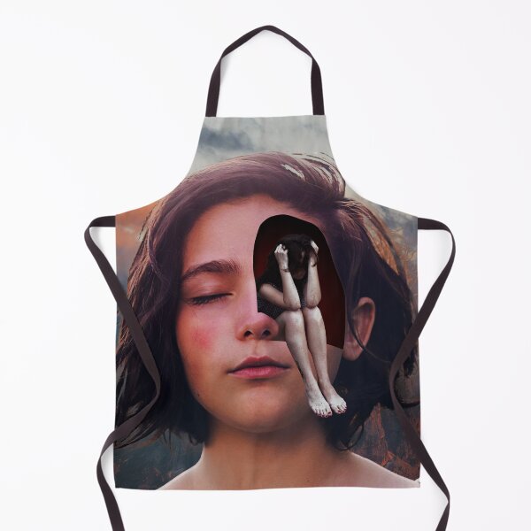 Item preview, Miniature Frustrations: Surreal Collage Art "Quite Your Thoughts" depicting Inner Thoughts and Nature's Calming Influence designed and sold by GollyWillikers.