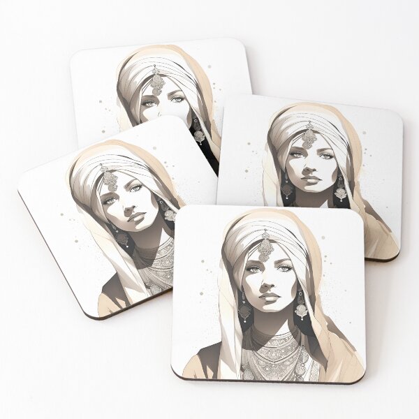 Item preview, Oriental Woman Portrait in Modern Ink and Watercolor Style designed and sold by FriskyLemur.