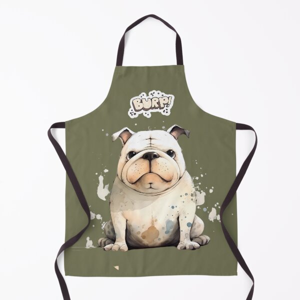 Item preview, Caricature of cute, cuddly chubby Bulldog puppy burping, English bulldog designed and sold by PrintMates.