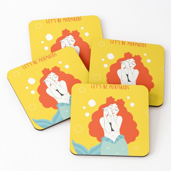 Item preview, I'm done adulting, let's be mermaids (yellow) designed and sold by amarilla88.