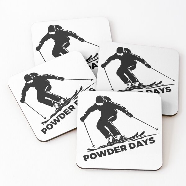 Item preview, Powder Days Downhill Snow Skier Winter Sports Black designed and sold by meganohm.