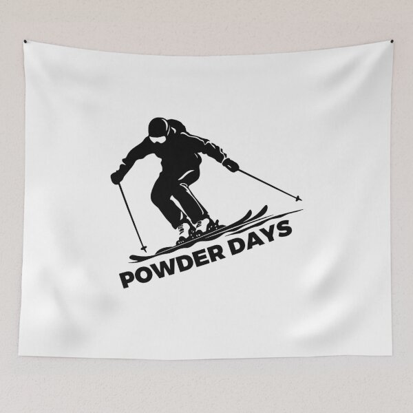 Item preview, Powder Days Downhill Snow Skier Winter Sports Black designed and sold by meganohm.